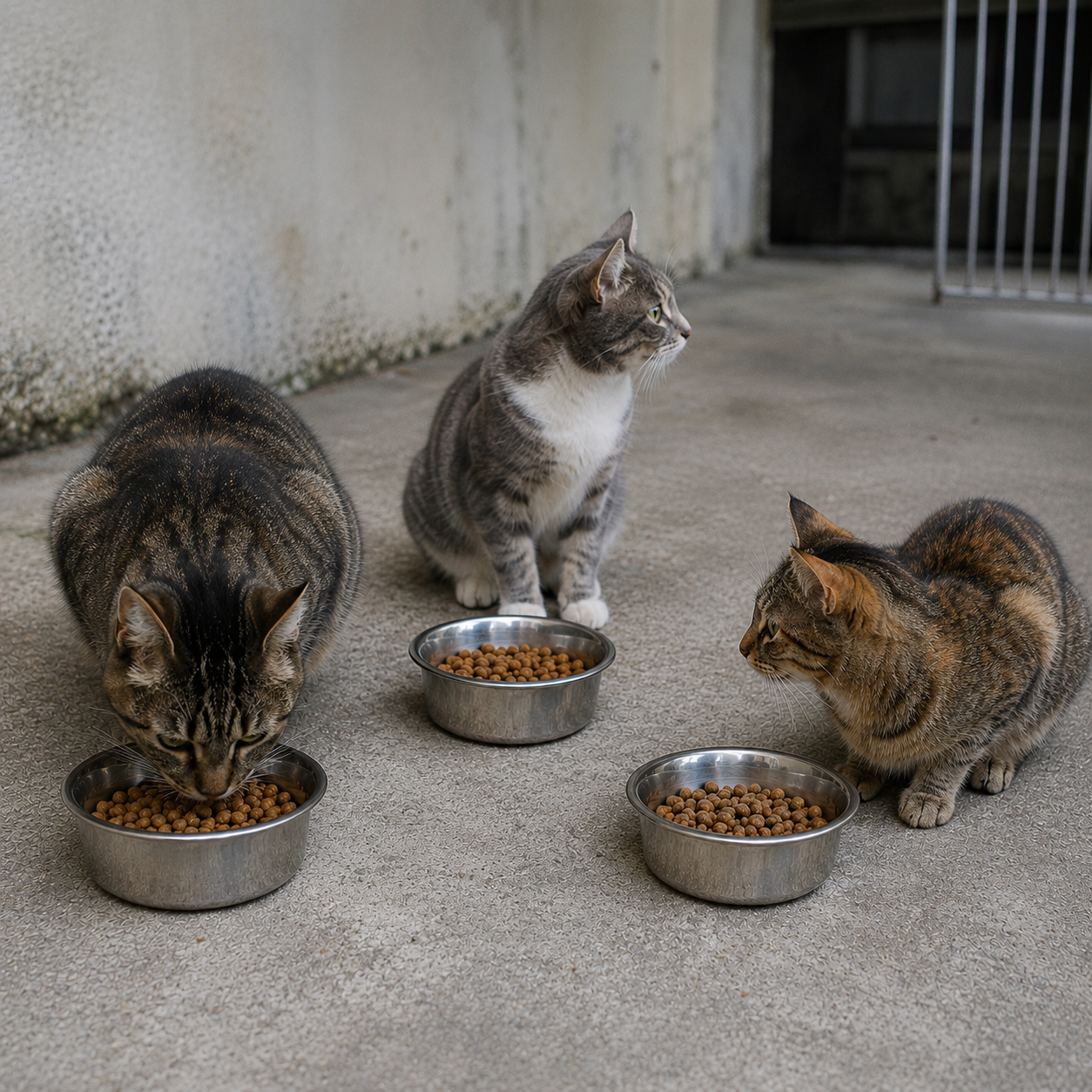 Nourrir un chat du refuge