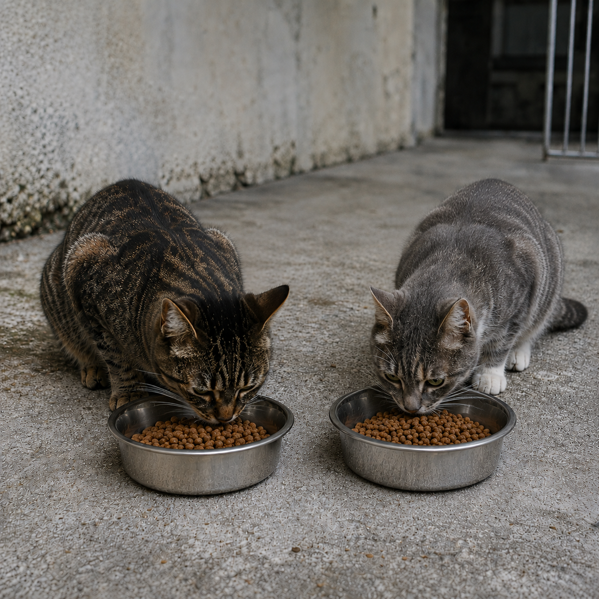Nourrir un chat du refuge